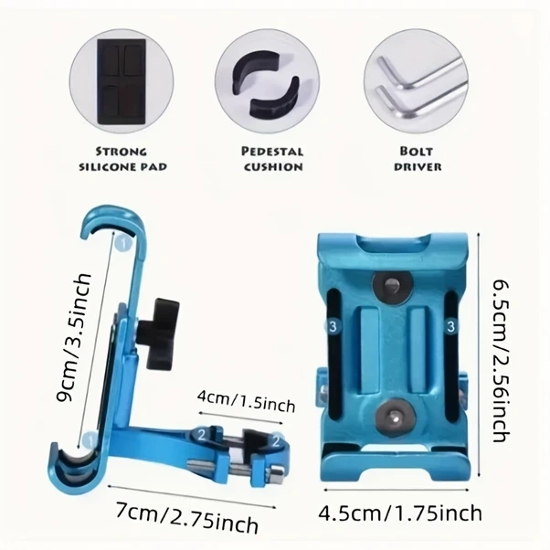 Hightower Alüminyum Alaşım Bisiklet Telefon Tutucu 4 Vidalı Ayarlanabilir Kelepçe Motosiklet Scooter Araç Gümüş Gri