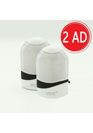 Sunlight Led Gece Lambası 0,5W Tasarruflu Işıklı Fişli Düğmeli 2 Çok Renkli