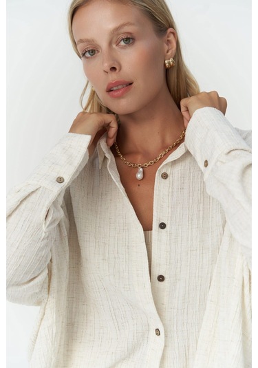 Durres Bej Oversize Gömlek bej