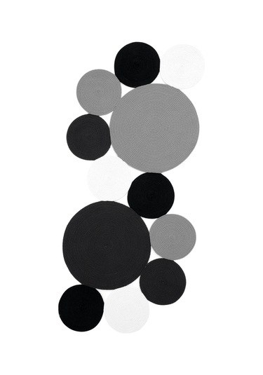 Cool Halı Luke 849 Siyah Beyaz Oval Halı Paspas Bohem Örgü Hasır Kilim Mutfak Balkon Banyo Halısı