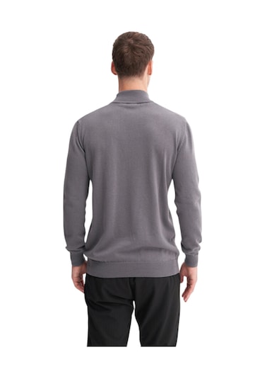 Cazador Slim Fit Pamuk Kumaş Basic Yarım Balıkçı Kazak Antrasit