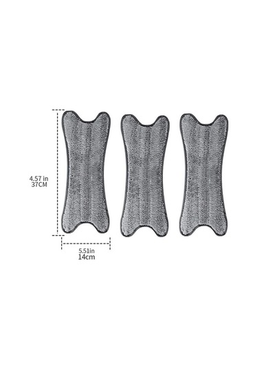 Prestigegoods 360 Derece Mikrofiber Paspas Bezi, X Tipi Kafa, El Serbest Yıkama, 3 Adet, Beyaz, B6191ss