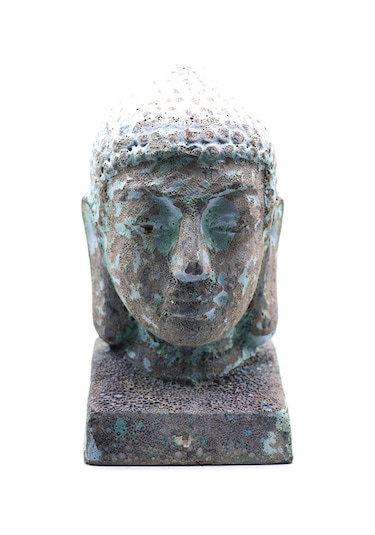 Buddha Heykel Büst Turkuaz Orta Boy