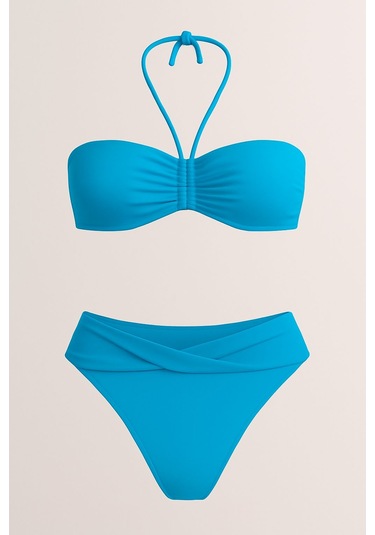 Deep Beach Straplez - Twist Bikini Takım Siyah