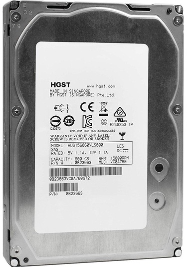 HGST Ultrastar HUS156060VLS600 600GB 15K RPM SAS 6Gb/s 64MB Cache 3.5" Enterprise Hard Disk