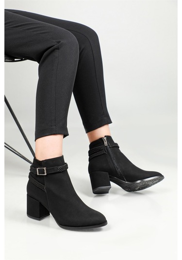 Feles Yandan Tokalı Fantazi Kadın Bot Siyah