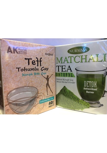 Nursima Matchalı Bitkisel Karışık Çay + Teff Tohumlu Karışık Bitki Çayı 40 Adet