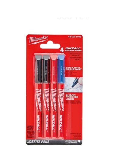 Milwauke Inkzall Ince Uçlu Siyah Mavi Kırmızı 4 Pr