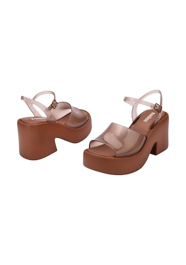 Melissa Dance Heel Ad Transparan Kahverengi Platform Topuk Ayakkabı-14481