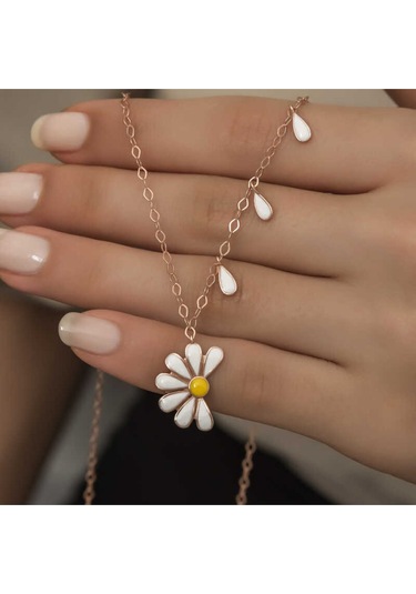 Casera's Gümüş Rose Papatya Seviyor Sevmiyor Kadın Kolye Csr2180810 Gümüş