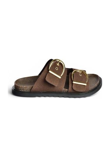 Fox Shoes U267732702 Kahverengi Süet Kadın Terlik