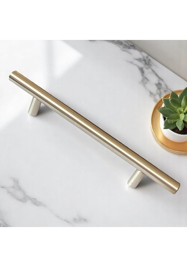 Boy Kulp İnox 128 Mm Kulp Mobilya Mutfak Dolabı Çekmece Dolap Kapak Kulpu Kulbu Metal Kulpları Bej