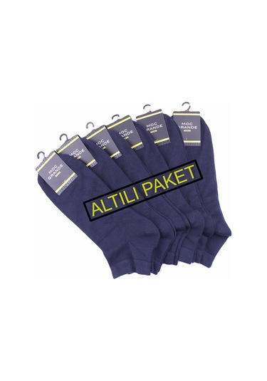 Starbattal Erkek Büyük Beden Bambu Dikişsiz Altılı Paket Patik Çorap 11903 LACIVERT - LACİVERT Lacivert