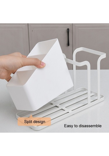 Sones Masaüstü Tek Kullanımlık Kağıt Bardak Saklama Tutucu Demir Ev Kahve Çay Poşeti Bardak Saklama Rafı Beyaz