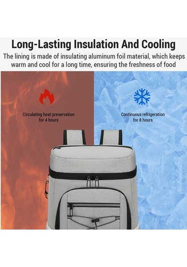 Pazly Isı Yalıtımlı Su Geçirmez Sırt Çanta, Mükemmel Su Gezisi İçin, Öğle Yemeği Çantası, Mavi Mavi