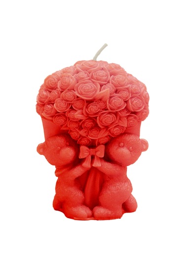 Dianziye Kırmızı Gül Ayı Şeklinde Soy Mum Aromatik Oda Kokusu Uzun Süreli Parfüm Ev Dekorasyonu Hediye Önerisi