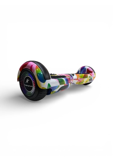 Elektrikli Kaykay Hoverboard Bluetooth Hoparlörlü 6.5 Inch Otomatik Akıllı Denge RS-S5 -Rainbow Mix