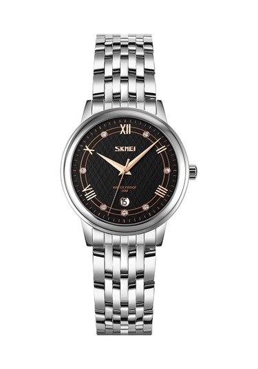 Sones Skmei 9212 Moda Bayan Kuvars Saat Öğrenci Kadın Mizaç Su Geçirmez Manyetik Vakumlu Ağ Kemer Saat Beyaz