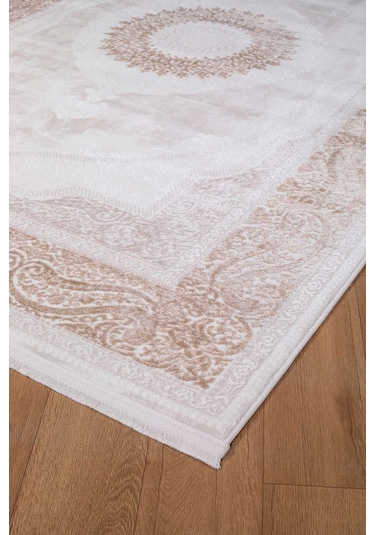 Voyage %100 Akrilik Yumuşak Dokulu Halı Kilim Salon Mutfak Koridor Yolluk Dokuma Makine Halısı Ac-208 Vizon