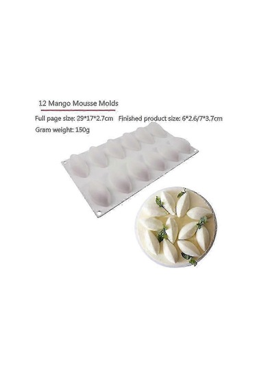 12 Kavite Silikon Kek Fondan Kalıbı Formu Quenelle Şekilli Kalıp Mus Kek Aracı - Wk Çok Renkli