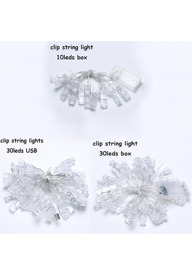 Çok Renkli Led Kart Fotoğraf Klipleri Led Dize Peri Işıklar Pil Kumandalı Led Noel Işık Garlands Düğün Sevgililer Duvar Dekorasyonu 1.3m 10led Çok Renkli