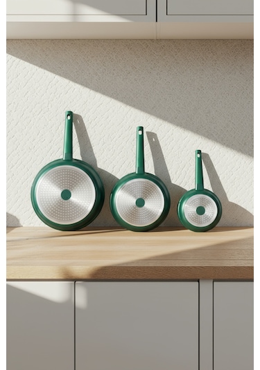 Bernardo Chef Döküm 3 Parça Tava Seti Yeşil Yeşil