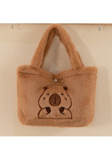 Didadodo Sevimli Ve Farklı Çok Yönlü Capibala Peluş Çanta Kahverengi