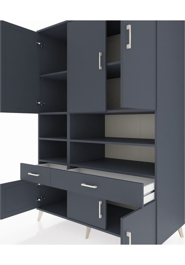 Kronos Dolap 8 Raflı 2 Çekmeceli 6 Kapaklı 132x59x195 Antrasit-antrasit/antrasit Antrasıt/antrasıt Kronos Dolap 8 Raflı 2 Çekmeceli 6 Kapaklı 132x59x195 Antrasit-antrasit/antrasit Antrasıt/antrasıt