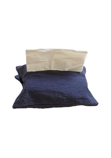 Lacivert-pamuklu Keten Kumaş Sanat Doku Kutusu Basit Kağıt Kutusu Peçete Durumda Masaüstü Kağıt Tutucu Ev Ofis Araba Oturma Odası Yemek Masası