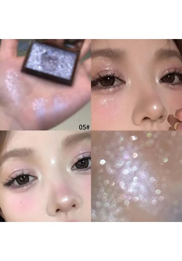 Köpüklü Glitter Mavi Göz Farı Paleti Fosforlu Siyah Gümüş Punk Dumanlı Göz Farı 05 3.2g 01