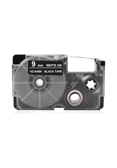 Tenfowee Kz-9abk 9mm Pet Etiket Bandı - Siyah Üstü Beyaz Yazı, Dayanıklı, Su Geçirmez, Yüksek/low Sıcaklıkta Sabit, Casio Yazıcı Uyumlu