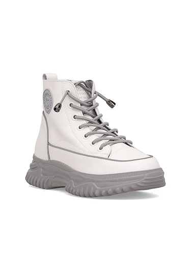 Guja 25k310-13 Kadın Hakiki Deri Sneaker Bot Gri Gri