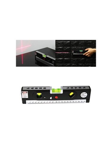 Butuglobal Pro 4 Mezuralı Lazer Seviyesi / Led Işıklı Seviye Kabarcıkları, Lv-04 Siyah