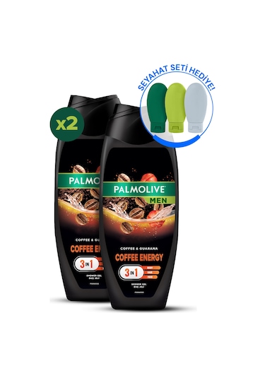 Palmolive Men Coffee 500 ml Erkek Duş Jeli x2 Adet + Seyahat Kiti Hediyeli
