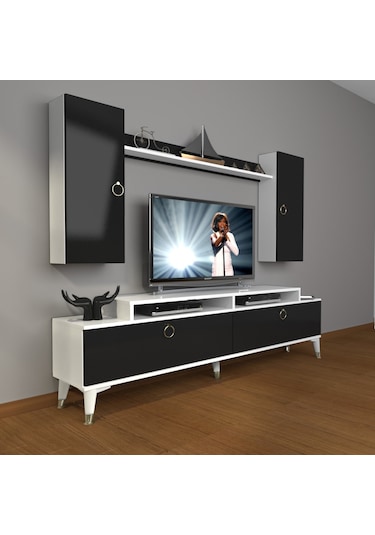Decoraktiv Ekoflex 7 Mdf Gold Tv Ünitesi Tv Sehpası Beyaz - Siyah