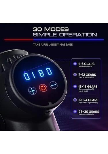 6 Başlıklı Led Ekranlı Şarjlı Darbeli Masaj Tabancası