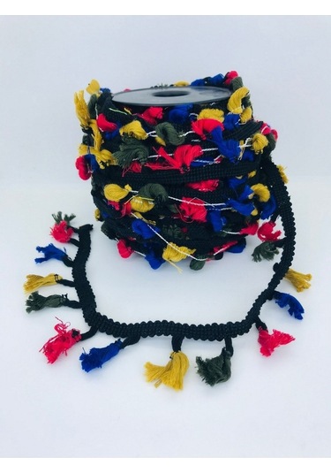 FdayAksesuar Hardal Yeşil Mavi Pamuk Saçak Püskül FRDY13263