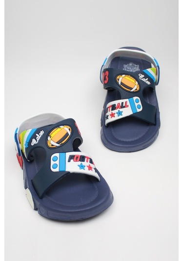 Günlük Unisex Çocuk Sandalet Esnek Kaymaz Taban Yazlık Ev Okul Kreş Ayakkabı Ps940-ps955 Lacivert