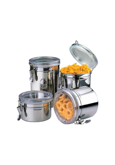 Homyl 4x Kahve Kutusu Kiler Depolama Tahıl Tuzları Şeker Için Gümüş