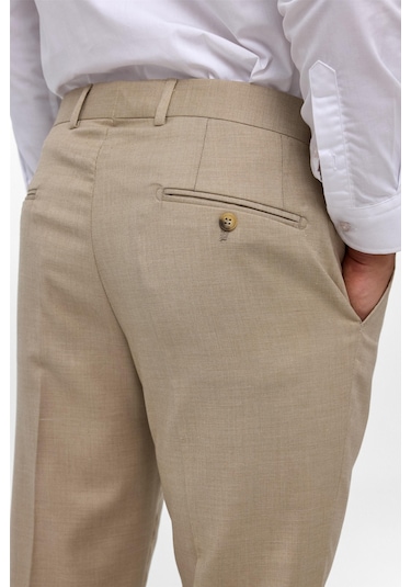 Süvari Bej Regular Armürlü Pantolon-38626 Bej