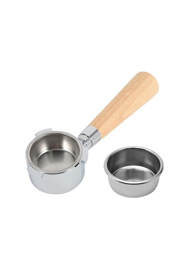 Qingmipy Breville 51mm Ahşap Saplı Paslanmaz Çelik Kahve Filtresi Ve Portafiltre Seti Diğer