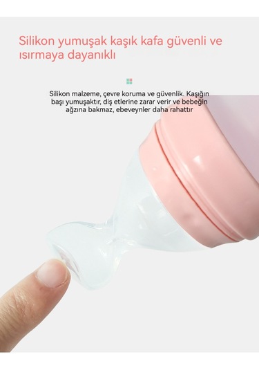 Aurora Bebek Tamlayıcıgıda Kaşığısılılmızpirinçezmesi Kaşık Pembe