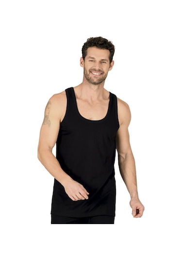 Özkan Underwear 6 Adet Özkan Erkek Ribana Atlet 11406 Siyah
