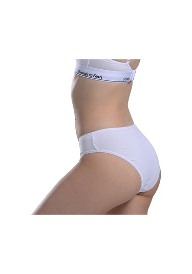 Likralı 6'lı Kutu Premium Slip Külot Laura G-006 F Beyaz