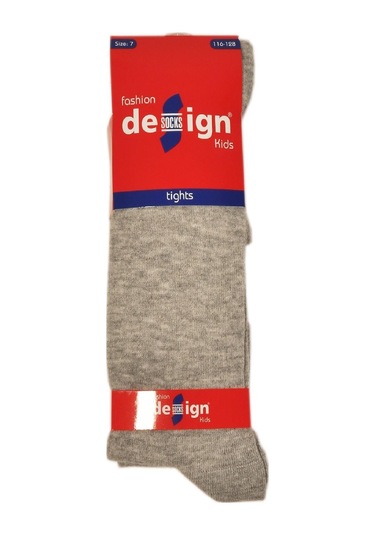 DESIGN PAMUKLU KÜLOTLU ÇORAP - 11 YAŞ-Gri