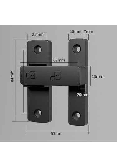Suntek 180 Derece Kapı Mandalı Koruma Kapıları Cıvata Siyah