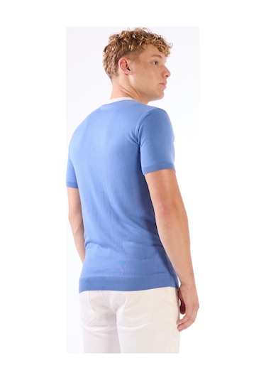 Dufy O Yaka Triko Tshirt Indigo