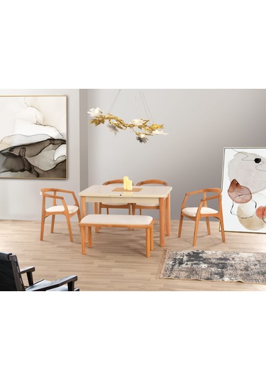 Uyar Cappuccino 1 Adet Bohem Bench 4 Adet Zaya Sandalye 160+30 Pa