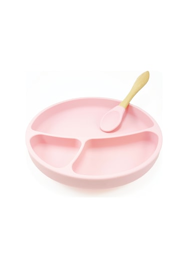 Oioi Porsiyon Vakum Tabanlı Silikon Tabak Pembe