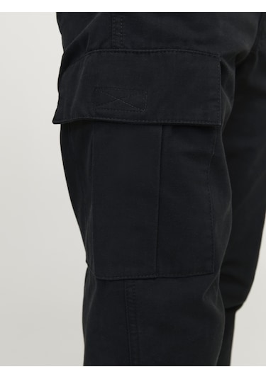 Jack & Jones Erkek Pamuklu Kargo Pantolon - Kane - 12258150 Siyah